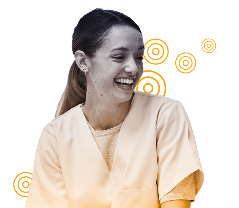 care home nurse smiling